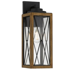 Telbix Lighting Outdoor Wall Lights Mallory Outdoor Wall Light Small, Large in Black Sand / Wood Colour Lights-For-You MALLORY EX40-BK