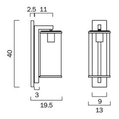 Telbix Lighting Outdoor Wall Lights Perova Cylinder Outdoor Wall Light (H400mm) Lights-For-You