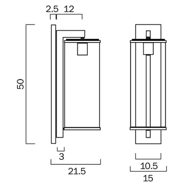 Telbix Lighting Outdoor Wall Lights Perova Cylinder Outdoor Wall Light (H500mm) Lights-For-You