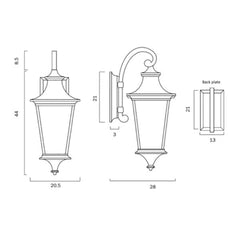 Telbix Lighting Outdoor Wall Lights Westin Vintage Outdoor Wall Light Lights-For-You WESTIN EX-BK 9329501056486