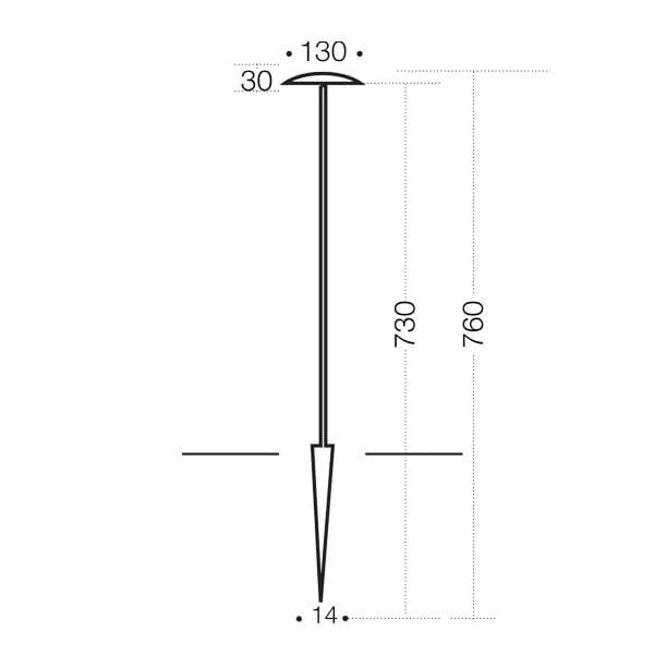 Telbix Lighting Spike Lights LUC LED Spike Post Light 3w 8v~26v 3000K Lights-For-You LUC PT3-BK83-826 9329501056936