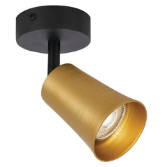 Telbix Lighting Spot Lights Gold Brushed Black Alvey LED Spot Light 1Lt Lights-For-You ALVEY SP1-GDBK
