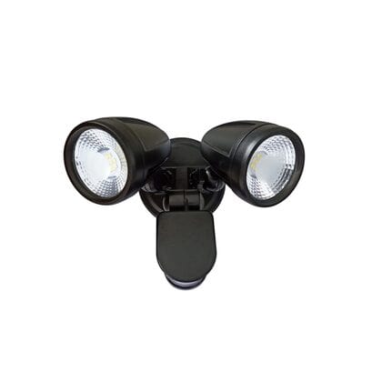 Telbix Lighting Spot Lights Black Illume 20W Twin LED Spotlight with Sensor Lights-For-You ILLUME EX2S-BK