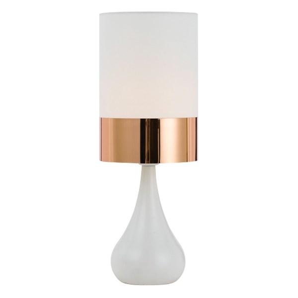 Telbix Lighting Table Lamps White/Copper Akira Table Lamp 1Lt Lights-For-You AKIRA TL-WHCP