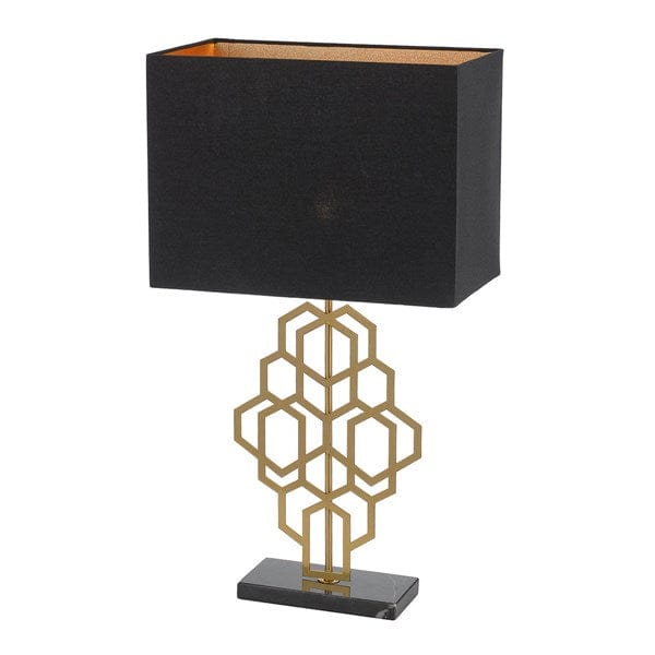 Telbix Lighting Table Lamps Black/Antique Gold Akron Table Lamp Large 1Lt Lights-For-You AKRON TLL-BKAG