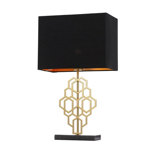 Telbix Lighting Table Lamps Black/Antique Gold Akron Table Lamp Small 1Lt Lights-For-You AKRON TLS-BKAG