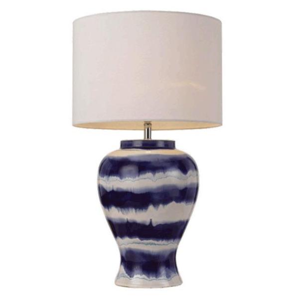 Telbix Lighting Table Lamps White & Blue Asta Table Lamp 1Lt Lights-For-You ASTA TL-WHBL