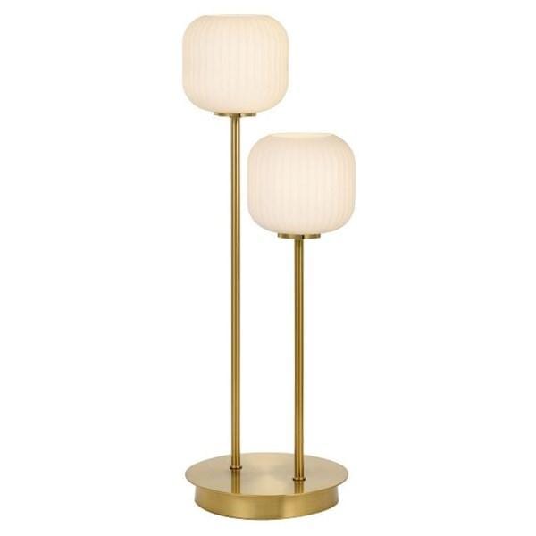 Telbix Lighting Table Lamps Antique Gold/Opal Matt Bobo LED Table Lamp 2Lt Lights-For-You BOBO TL2-AGOM