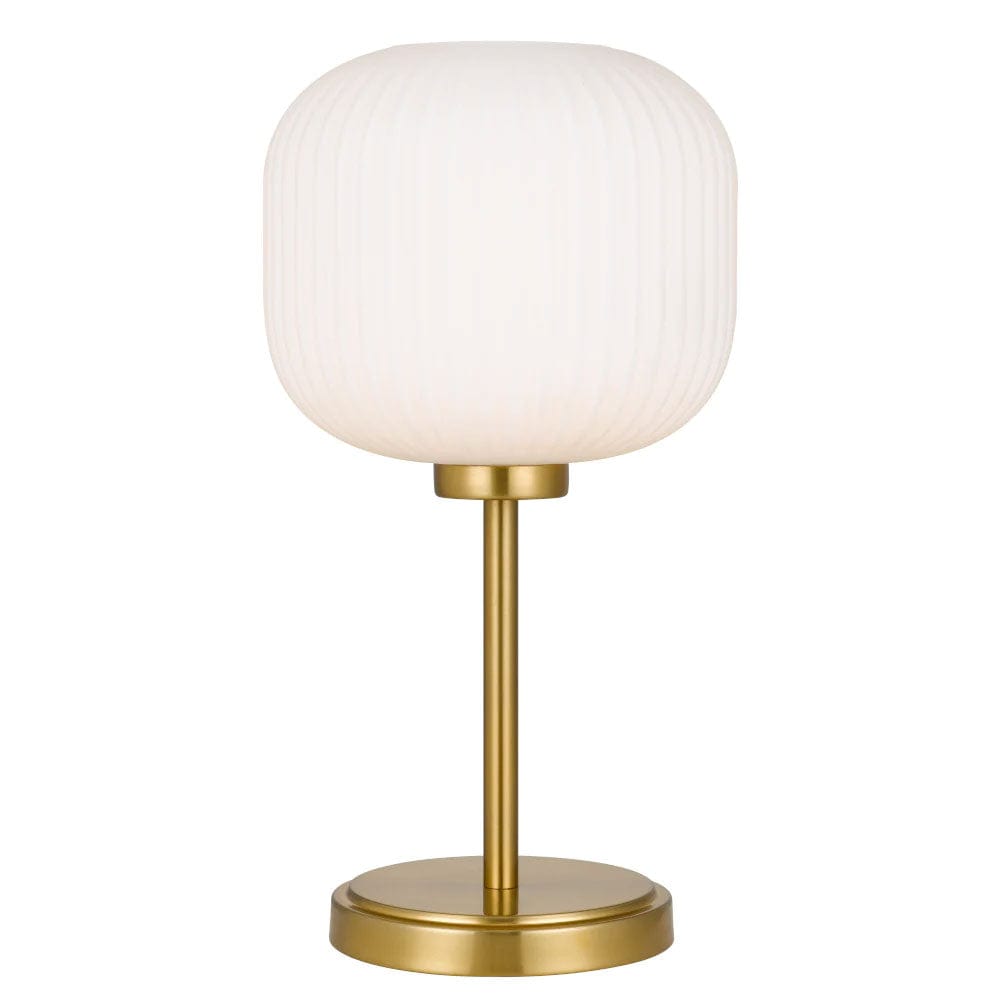 Telbix Lighting Table Lamps Antique Gold+Opal Bobo Table Lamp 1Lt Lights-For-You BOBO TLA-AGOM