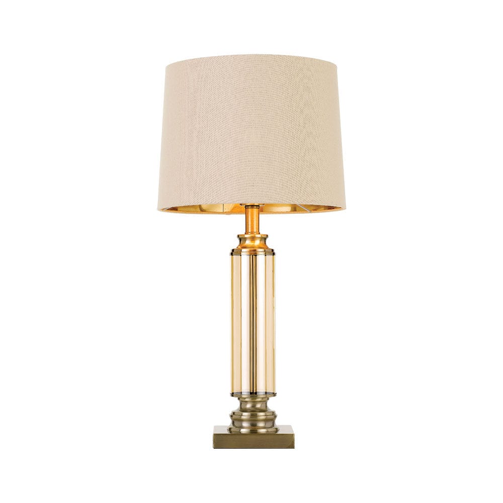 Telbix Lighting Table Lamps Antique Brass / Amber Dorcel 1 Light Table Lamp Lights-For-You DORCEL TL-ABAM