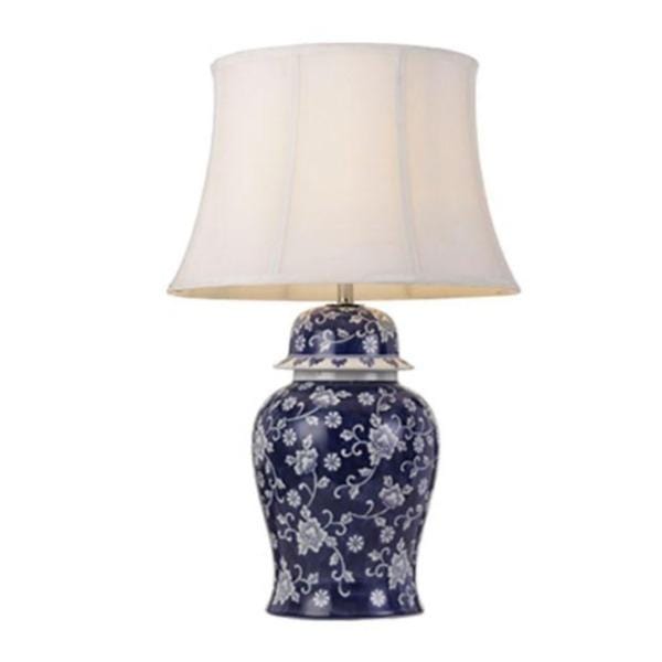 Telbix Lighting Table Lamps Iris 1 Light Table Lamp Blue & White Lights-For-You IRIS TL-BLWH 9329501050675