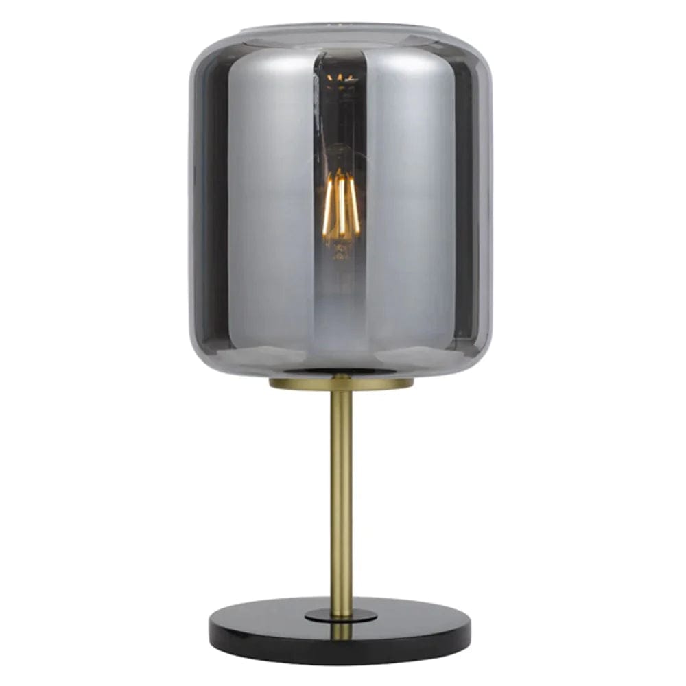 Telbix Lighting Table Lamps Smoke Korova Table Lamp 1LT in Opal or Smoke Glass Lights-For-You KOROVA PEM-BRSSM