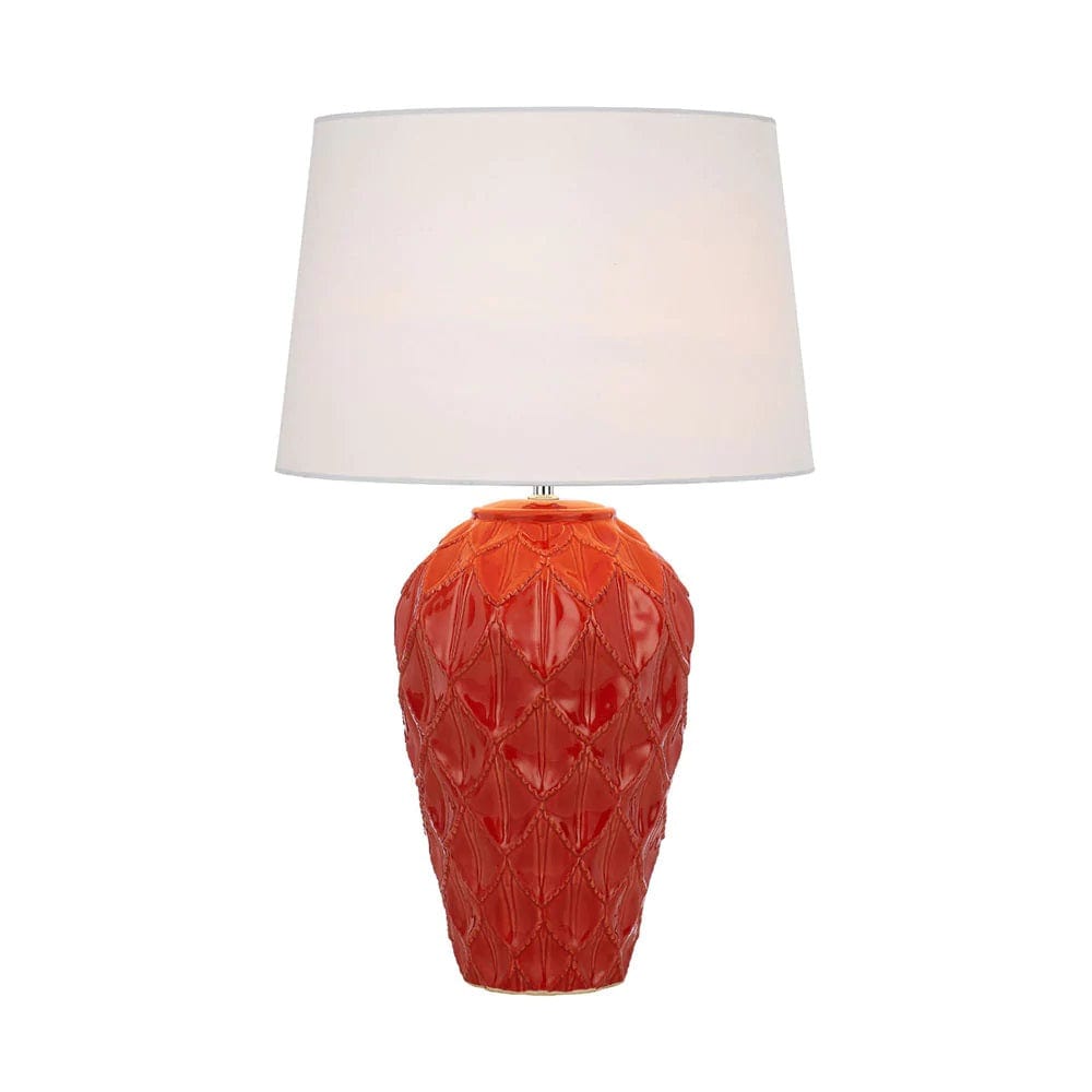 Telbix Lighting Table Lamps Madrid Ceramic Table Lamp Lights-For-You MADRID TL-RDWH 9329501059678