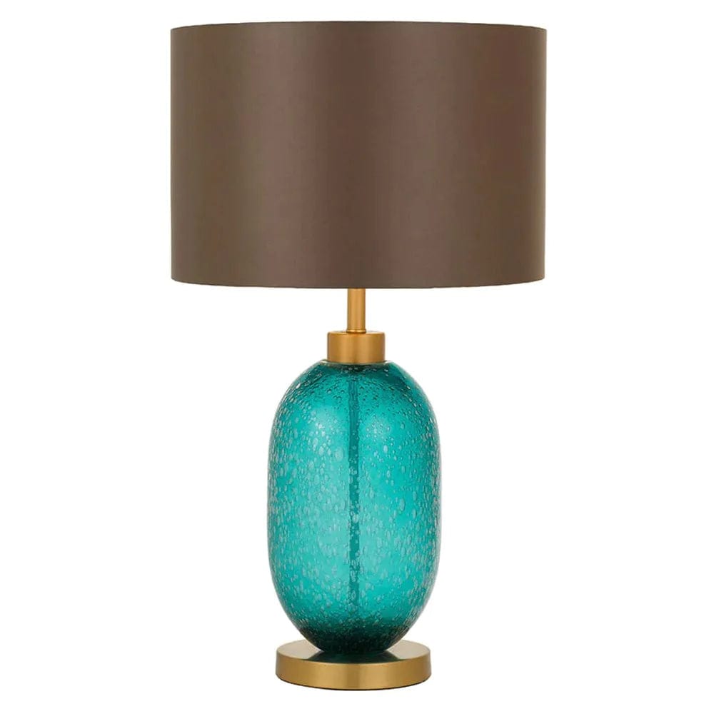 Telbix Lighting Table Lamps Aqua Manolo Tale Lamps 1Lt in Teal & Brown MANOLO TL-TLBRN