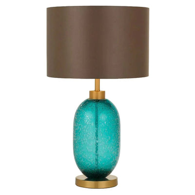 Telbix Lighting Table Lamps Manolo Tale Lamps 1Lt in Teal & Brown Lights-For-You MANOLO TL-TLBRN 9329501061169