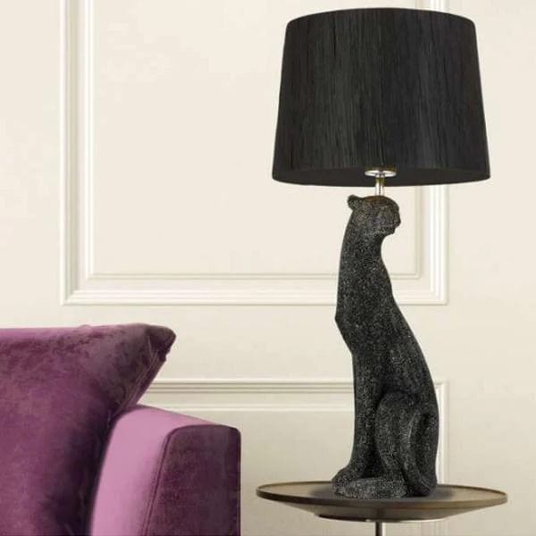 Telbix Lighting Table Lamps Nala Feline Table Lamp in Black or Silver Lights-For-You