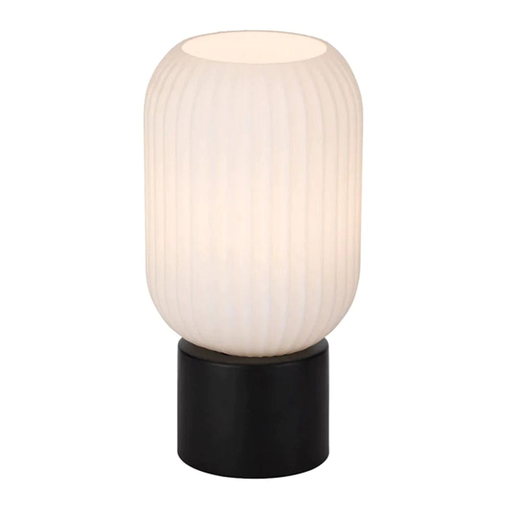 Telbix Lighting Table Lamps Nori Table Lamp 1 Lt In Black / Opal Matt Lights-For-You NORI TL-BKOM 9329501062845