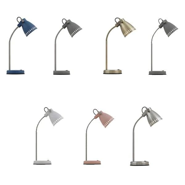 Telbix Lighting Table Lamps Nova Table Lamp in Antique Brass, black, Blue, Grey, Nickel, Pink or White