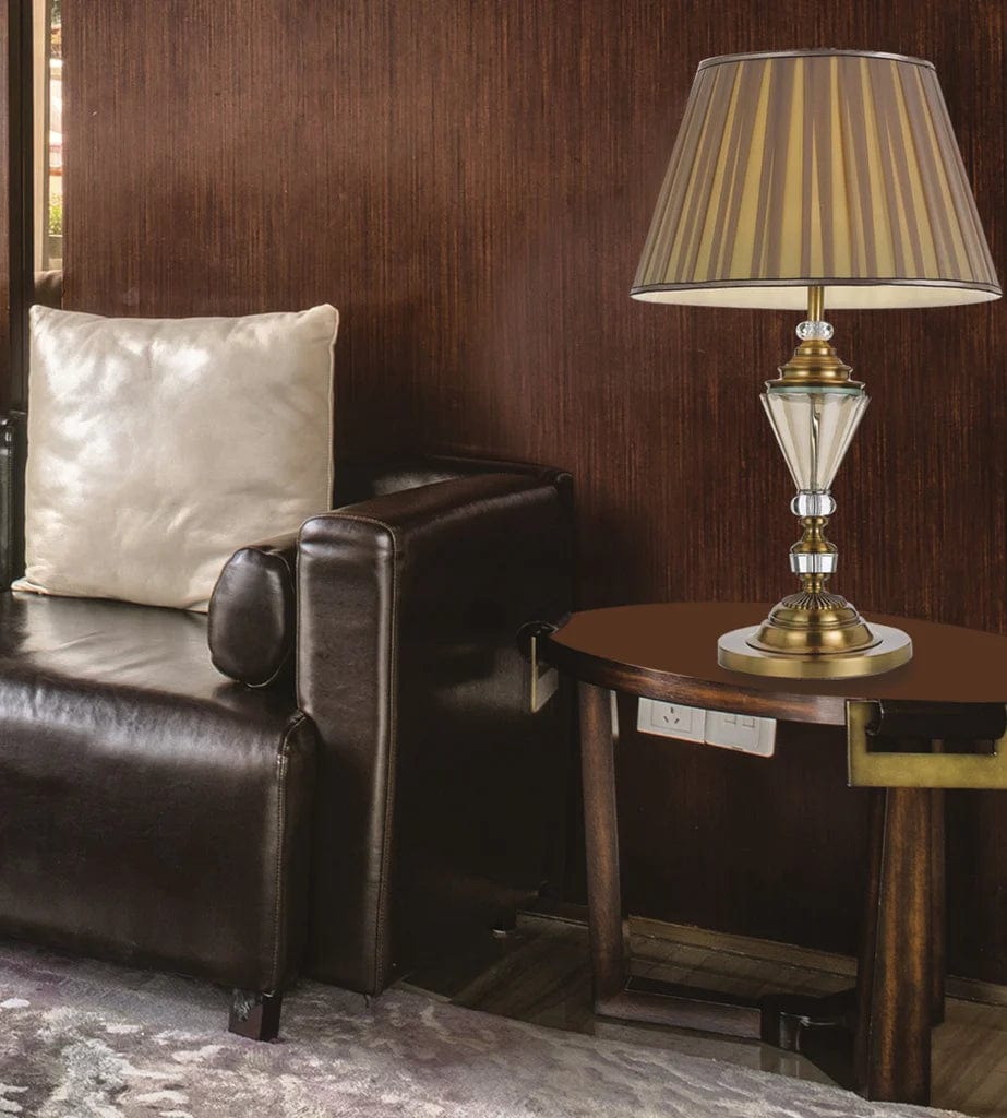 Oxford Table Lamp Inline Switch in Antique Brass