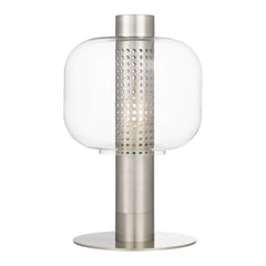 Telbix Lighting Table Lamps Nickel/Clear Parola Table Lamp 1Lt in Black/Amber, Gold/Smoke or Nickel/Clear PAROLA TL-NKCL