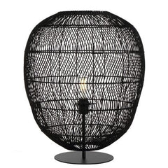 Telbix Lighting Table Lamps Rana 50 Rattan Table Lamp Black Lights-For-You RANA TL50BK KIT 9329501065228