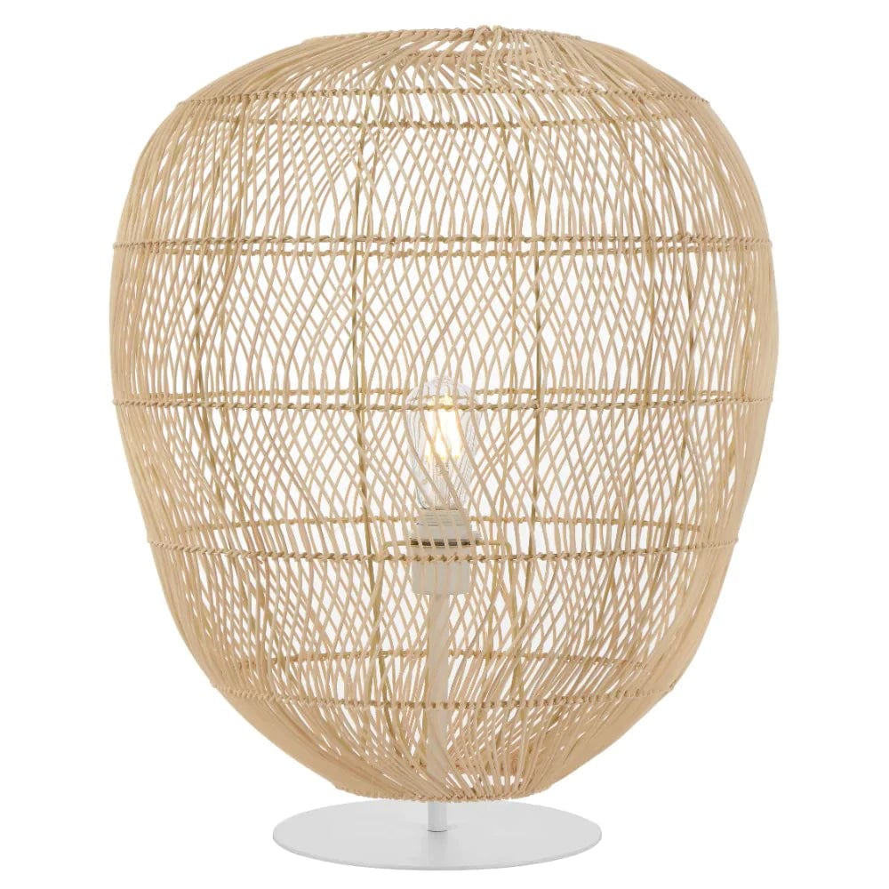 Telbix Lighting Table Lamps Rana Table Lamp 1Lt ø500mm in Natural Rattan Lights-For-You RANA TL50NAT KIT 9329501065242