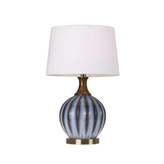 Telbix Lighting Table Lamps Yoni Table Lamp in Antique Brass and White Lights-For-You YONI TL-ABWH 9329501051276