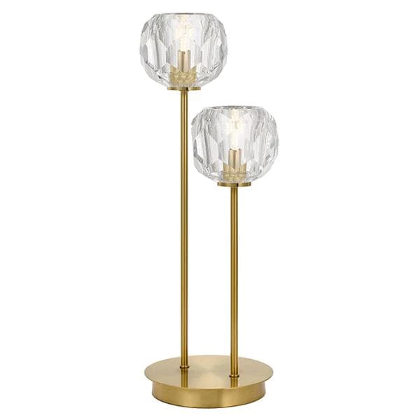 Telbix Lighting Table Lamps Zaha LED Table Lamp 2Lt w/ Crystal Glass in Antique Gold or Chrome Lights-For-You