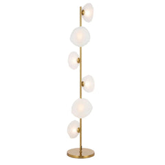 Telbix Lighting Table Lamps Zecca 6Lt Floor Lamp in Antique Gold & Frost Lights-For-You ZECCA FL6-AGFR