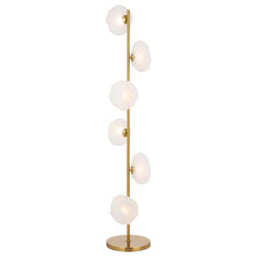 Telbix Lighting Table Lamps Zecca 6Lt Floor Lamp in Antique Gold & Frost Lights-For-You ZECCA FL6-AGFR