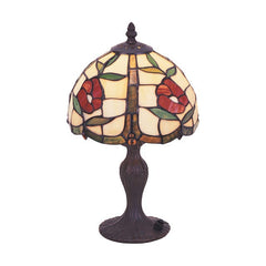 Tiffany Table Lamps Bronze/Multi Colour Red Poppy Table Lamp 8-313/L311S 8-313/L311S