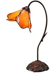 Tiffany Table Lamps Orange Tiffany Single Lotus Table Lamp with beautiful lotus pad base TBL1367BZC6