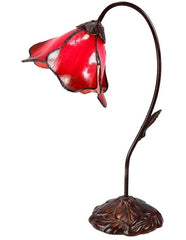 Tiffany Table Lamps Red Tiffany Single Lotus Table Lamp with beautiful lotus pad base TBL1270BZC6