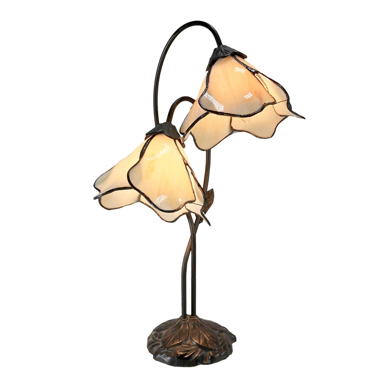 Tiffany Table Lamps Beige Tiffany Twin Lotus Table Lamps Lights-For-You TBL1277BZC6