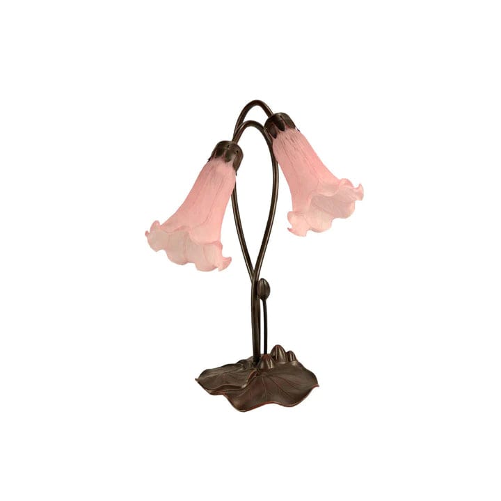 Tiffany Table Lamps Bronze/Pink Twin Lily Lamp Pink TLA1-002/PK Lights-For-You TLA1-002/PK