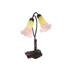 Tiffany Table Lamps Bronze/Sunshine blush Twin Lily Lamp Sunshine Blush TLA1-002/SU Lights-For-You TLA1-002/SU