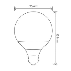 Vencha Lighting Lighting 15w LED E27 G95 Globe Warm White Lights-For-You