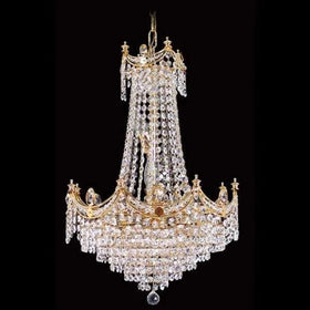 Vencha Lighting Lighting Asfour Crystal 10Lt Chandelier in Chrome or Gold Lights-For-You K-702-16-CH