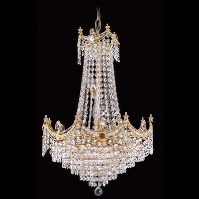 Vencha Lighting Lighting Asfour Crystal 10Lt Chandelier in Chrome or Gold Lights-For-You K-702-16-CH