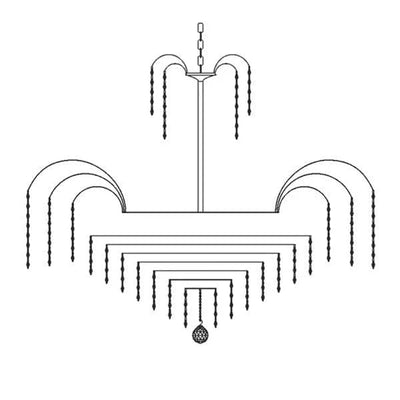 Vencha Lighting Lighting Asfour Crystal 13Lt Chandelier in Chrome or Gold Lights-For-You K-4718-26-14-CH