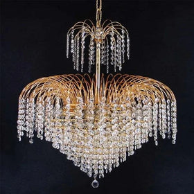 Vencha Lighting Lighting Asfour Crystal 13Lt Chandelier in Chrome or Gold Lights-For-You K-4718-26-14-GD