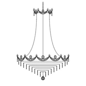 Vencha Lighting Lighting Asfour Crystal 15Lt Chandelier in Chrome or Gold Lights-For-You