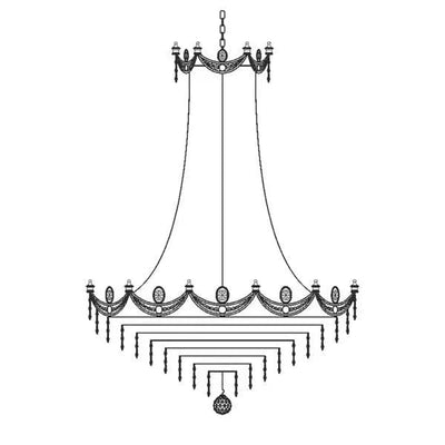 Vencha Lighting Lighting Asfour Crystal 15Lt Chandelier in Chrome or Gold Lights-For-You