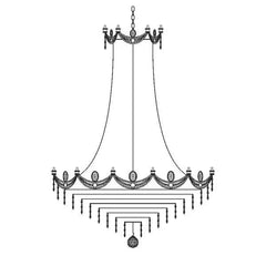 Vencha Lighting Lighting Asfour Crystal 15Lt Chandelier in Chrome or Gold Lights-For-You