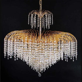 Vencha Lighting Lighting Asfour Crystal 15Lt Chandelier in Chrome or Gold Lights-For-You K-4718-32-14-GD