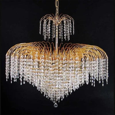 Vencha Lighting Lighting Asfour Crystal 15Lt Chandelier in Chrome or Gold Lights-For-You K-4718-32-14-GD