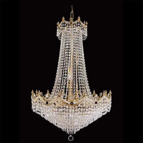 Vencha Lighting Lighting Asfour Crystal 15Lt Chandelier in Chrome or Gold Lights-For-You K-702-24-CH