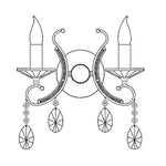 Vencha Lighting Lighting Asfour Crystal 2Lt Wall Light in Chrome or Gold Lights-For-You