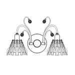 Vencha Lighting Lighting Asfour Crystal 2Lt Wall Light in Chrome or Gold Lights-For-You W-031-2L-GD