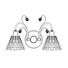 Vencha Lighting Lighting Asfour Crystal 2Lt Wall Light in Chrome or Gold Lights-For-You W-031-2L-GD